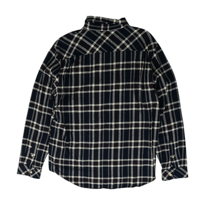 Navy Plaid Flannel Button Down