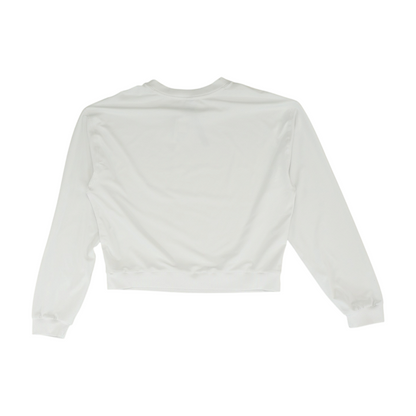 White Solid Sweatshirt Pullover