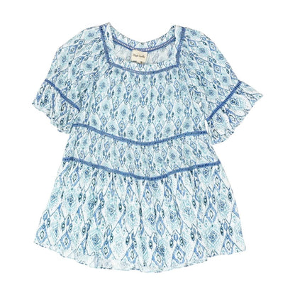 Blue Misc. Short Sleeve Blouse