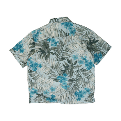 Blue Tropical Short Sleeve Button Down