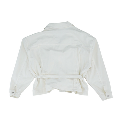 Ivory Solid Denim Jacket