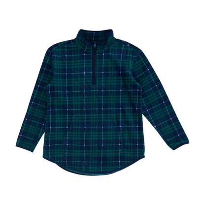 Navy Plaid 1/4 Zip Pullover