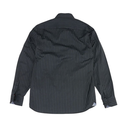 Gray Striped Long Sleeve Button Down