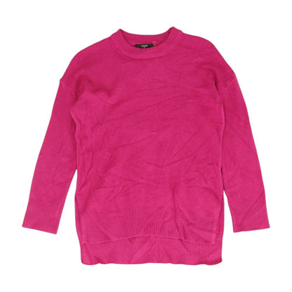 Pink Solid Pullover Sweater