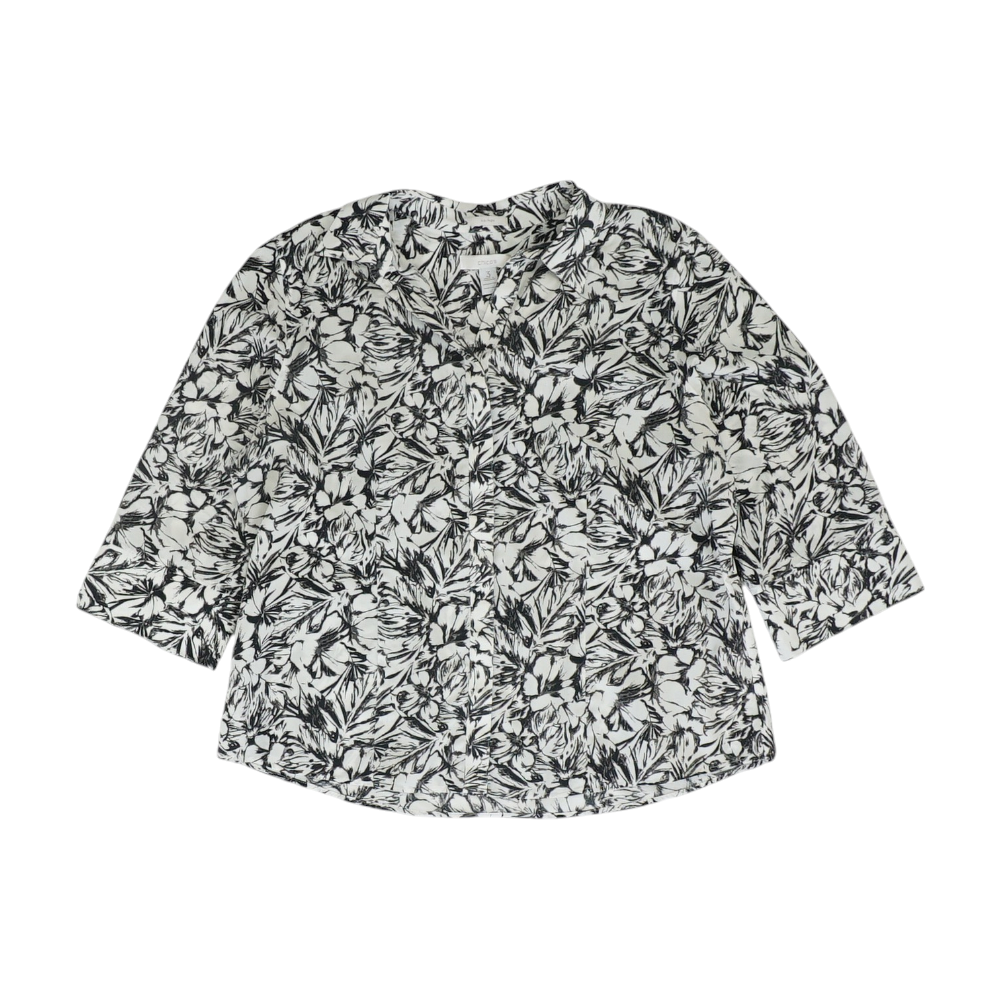 White Floral Button Down