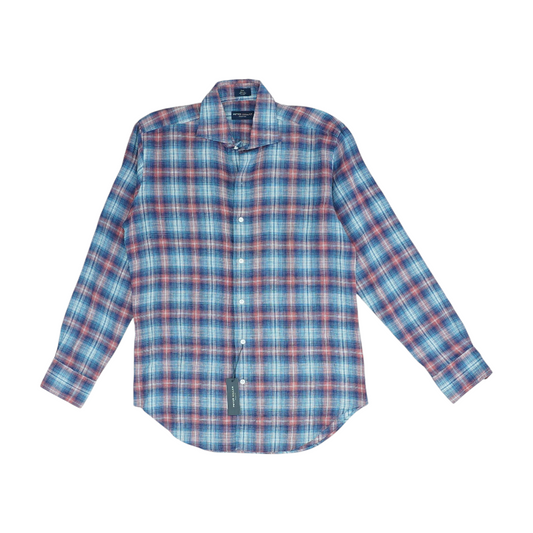 Blue Plaid Long Sleeve Button Down