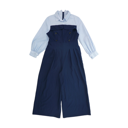 Blue Striped Jumpsuit