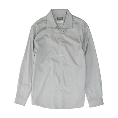 Gray Solid Long Sleeve Button Down