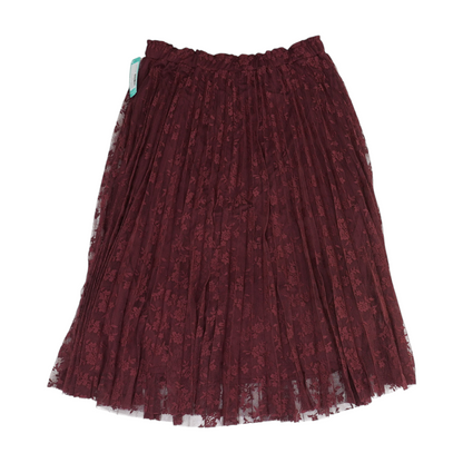 Maroon Petite Midi Skirt