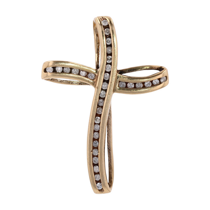 14K Yellow Gold Diamond Pendant