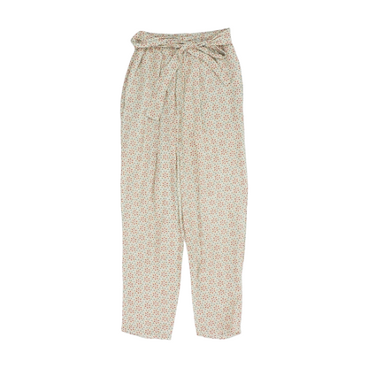 Beige Print Pants