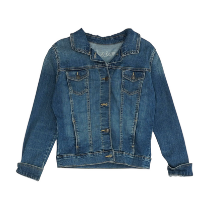 Blue Solid Denim Jacket