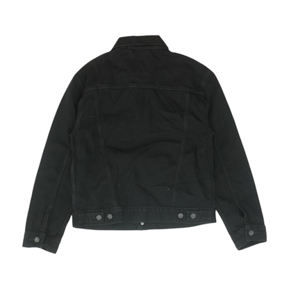 Black Solid Denim Jacket