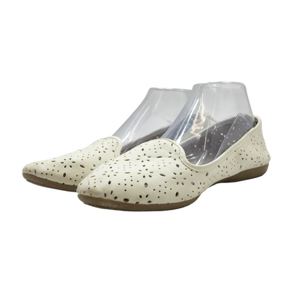 White Slip-On Flats
