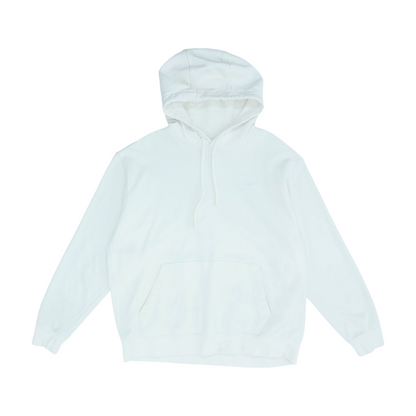 White Solid Hoodie Pullover