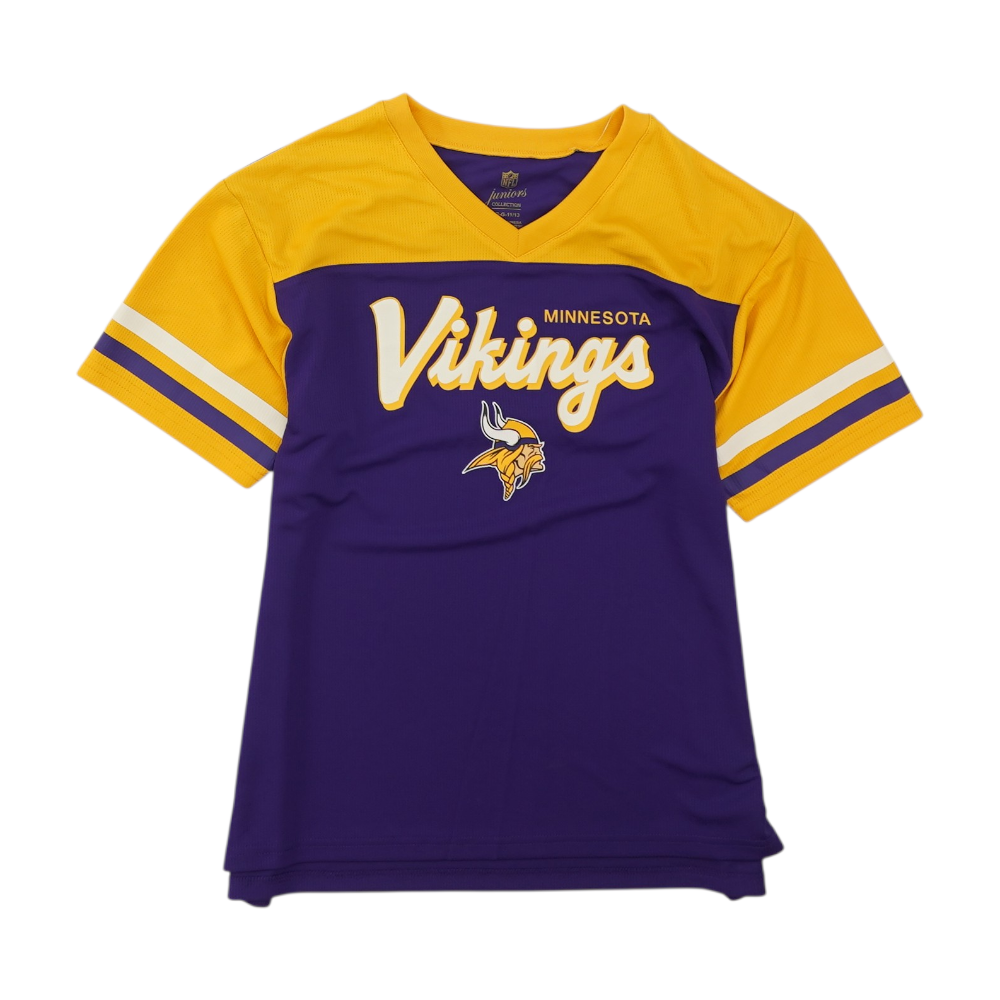 NFL Team Apparel Purple Minnesota Vikings Color Block T-Shirt – Image 1