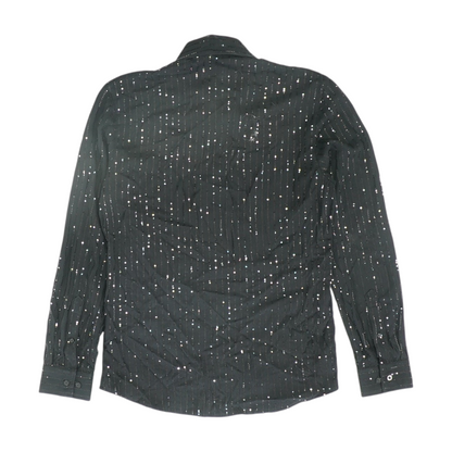 Black Solid Long Sleeve Button Down