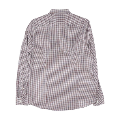 Maroon Check Long Sleeve Button Down