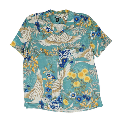 Blue Print Short Sleeve Button Down