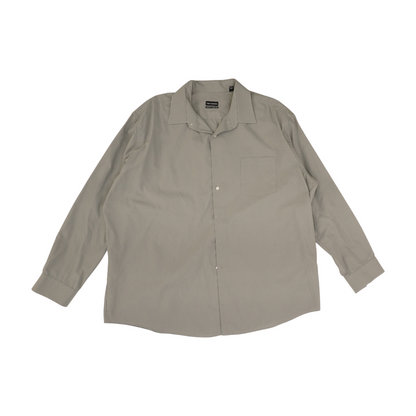 Gray Solid Long Sleeve Button Down