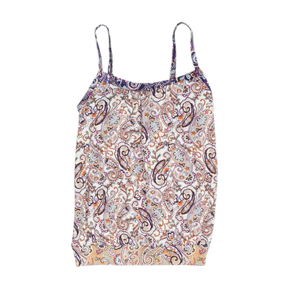 White Paisley Swim Top