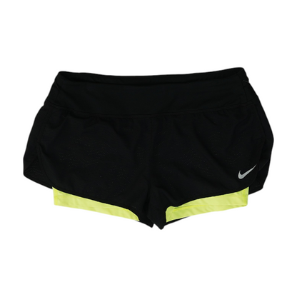 Black Solid Active Shorts