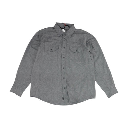 Gray Solid Long Sleeve Button Down