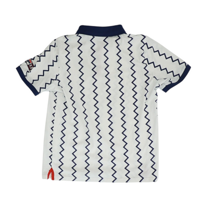 White Graphic Short Sleeve Polo