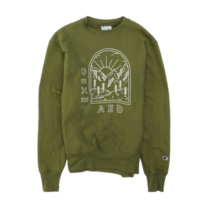 Green Solid Sweatshirt Pullover