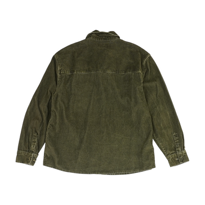 Green Solid Flannel Button Down