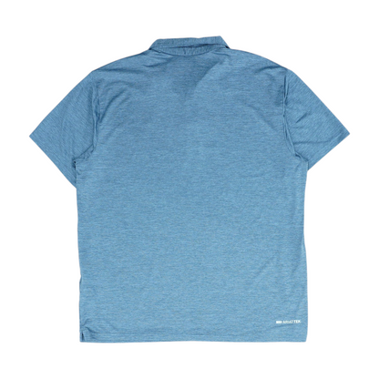 Blue Solid Short Sleeve Polo