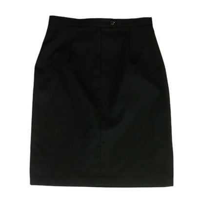 Vintage Black Solid Midi Skirt