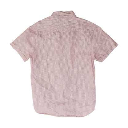 Pink Print Short Sleeve Button Down