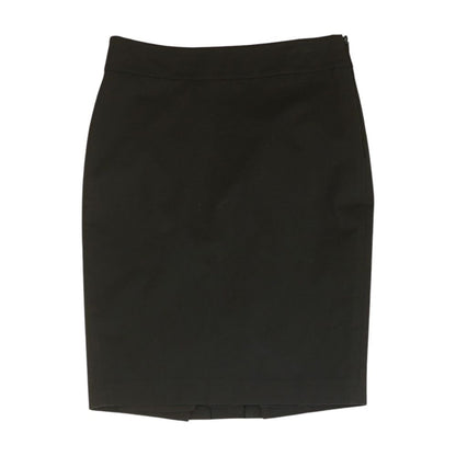 Black Solid Midi Skirt