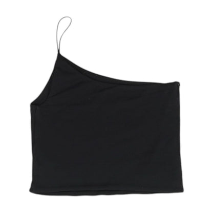 Black Cropped Knit Top