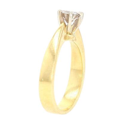 3/4 Ct 14K Two Tone Gold Round Salt & Pepper Diamond Six Prong Engagement Ring