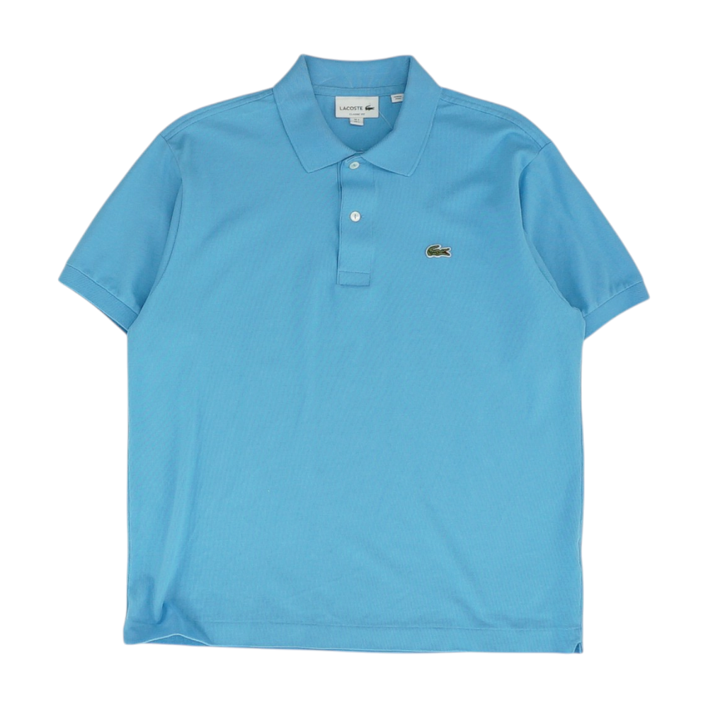 Blue Solid Short Sleeve Polo