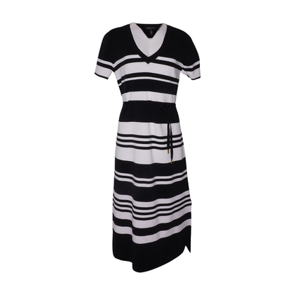 Black Striped Midi Dress