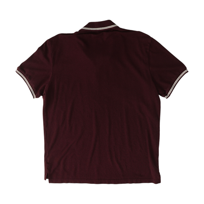 Burgundy Solid Short Sleeve Polo
