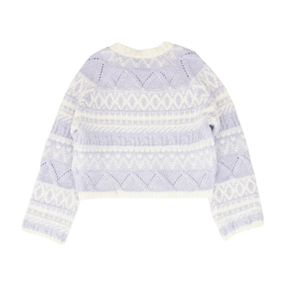 Purple Graphic Crewneck Sweater