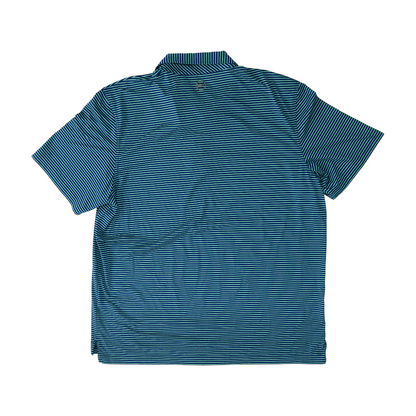 Green Striped Short Sleeve Polo