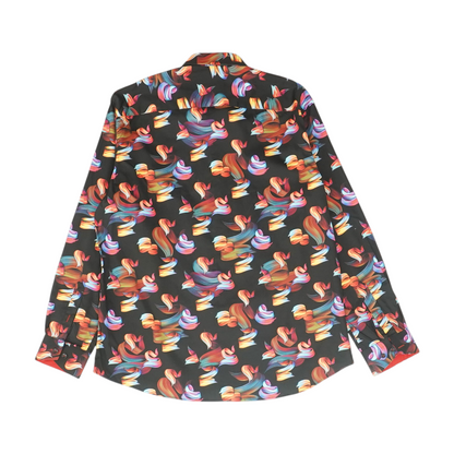 Multi Print Long Sleeve Button Down