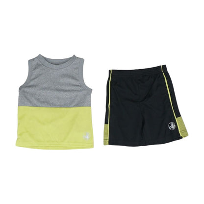 Gray Color Block Short Set