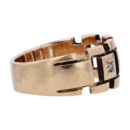14K Yellow Gold Diamond Band Ring