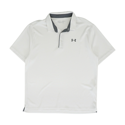White Solid Short Sleeve Polo