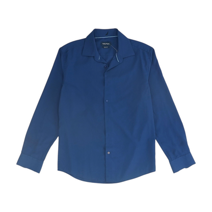 Navy Solid Long Sleeve Button Down