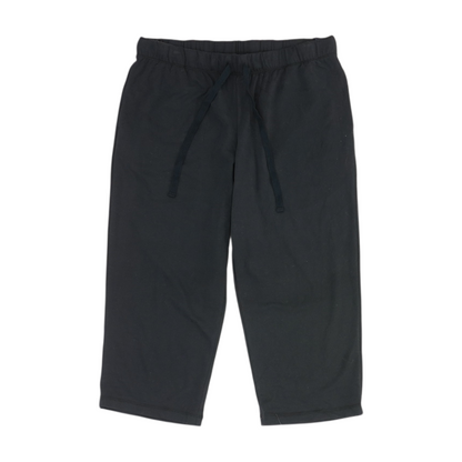 Black Solid Active Capris
