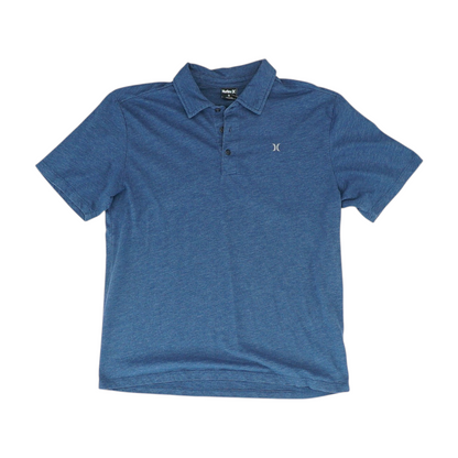 Blue Solid Short Sleeve Polo