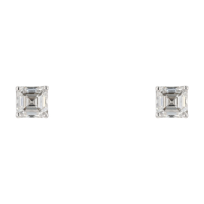 1 ctw Sterling Silver Lab Grown Diamond Stud Earrings