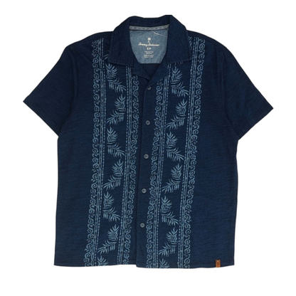 Blue Floral Short Sleeve Button Down